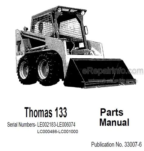 thomas t133 skid steer owners manual|thomas 133 skid steer parts.